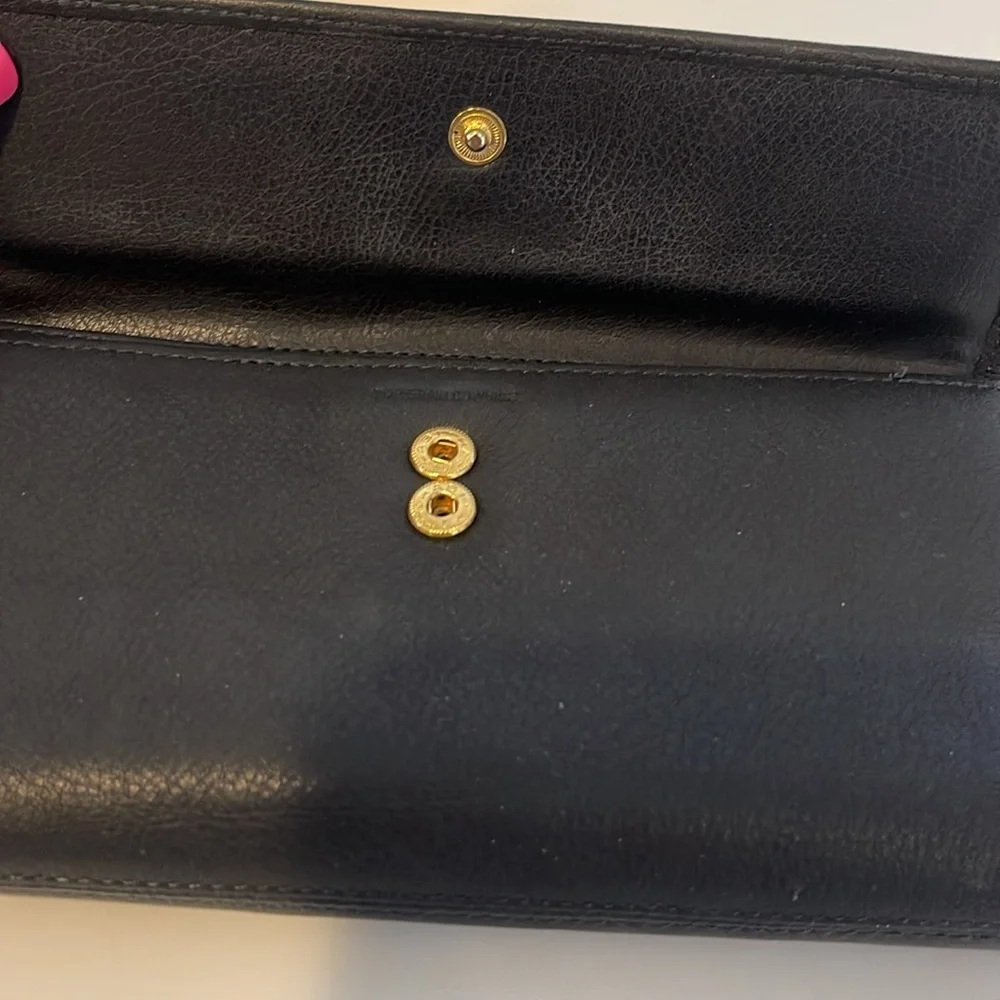 J.G. Hook Black Leather Tri-Fold Checkbook Wallet Never carried NEW w/o tags